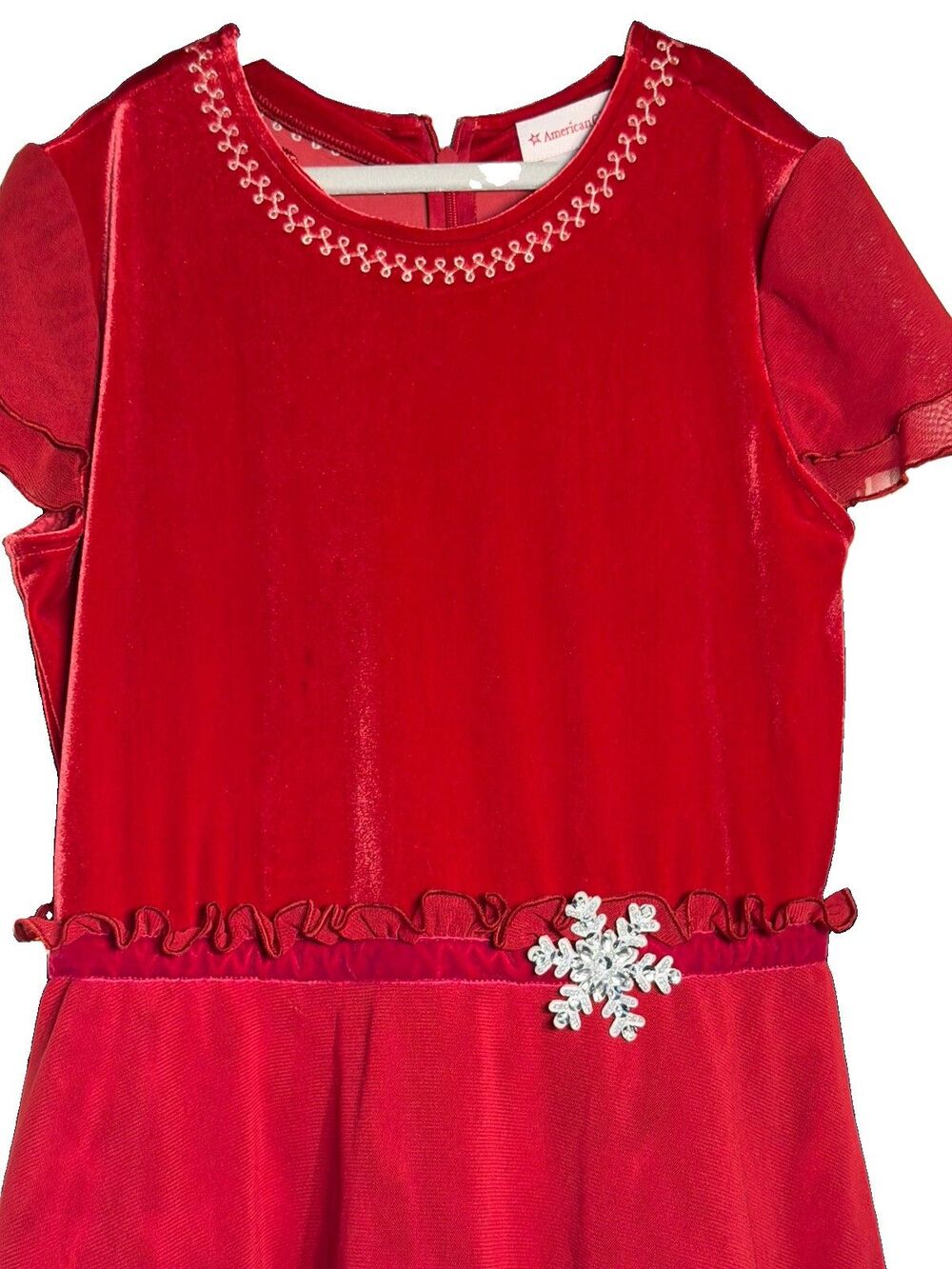 RETIRED RARE American Girl Velvet Tulle Layer Stretch Merry & Bright Dress Sz 16